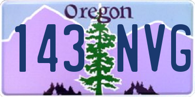 OR license plate 143NVG