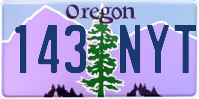 OR license plate 143NYT