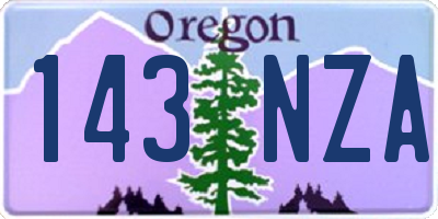 OR license plate 143NZA