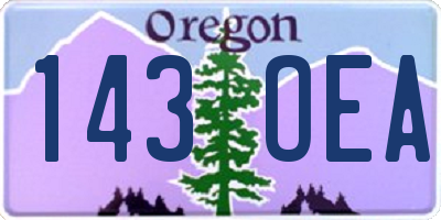 OR license plate 143OEA