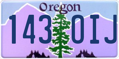 OR license plate 143OIJ