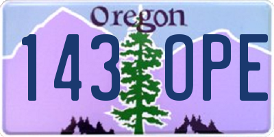 OR license plate 143OPE