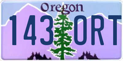 OR license plate 143ORT