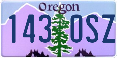 OR license plate 143OSZ