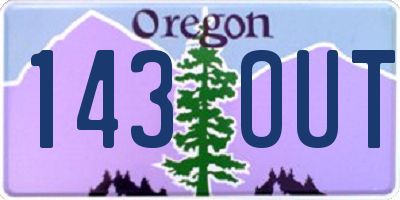 OR license plate 143OUT
