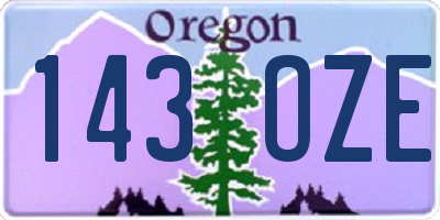 OR license plate 143OZE