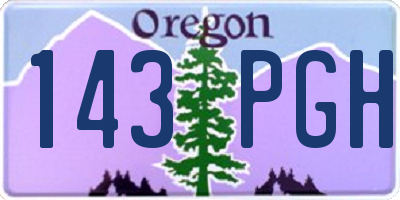 OR license plate 143PGH