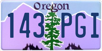 OR license plate 143PGI