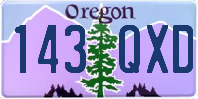 OR license plate 143QXD