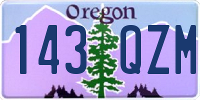 OR license plate 143QZM