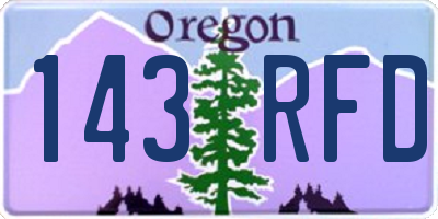 OR license plate 143RFD