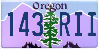 OR license plate 143RII