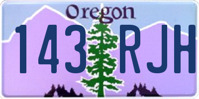 OR license plate 143RJH