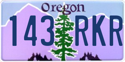OR license plate 143RKR