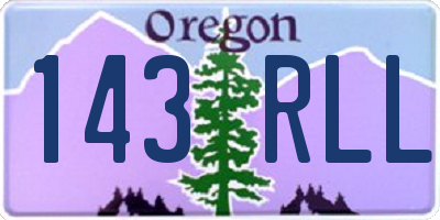 OR license plate 143RLL
