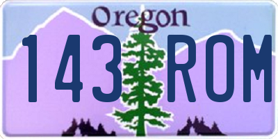 OR license plate 143ROM