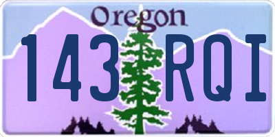 OR license plate 143RQI