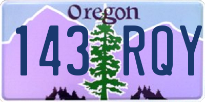 OR license plate 143RQY