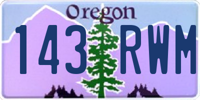 OR license plate 143RWM