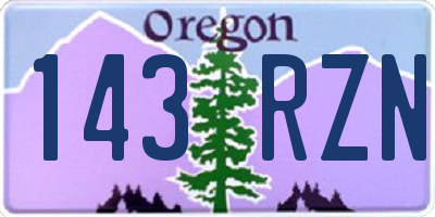 OR license plate 143RZN
