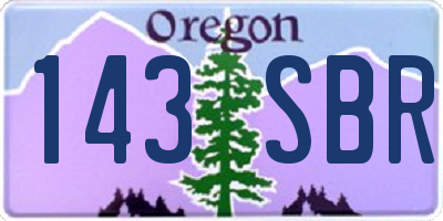 OR license plate 143SBR