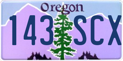 OR license plate 143SCX