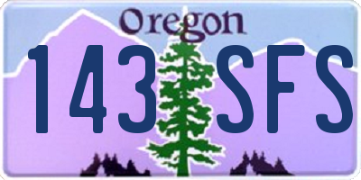 OR license plate 143SFS