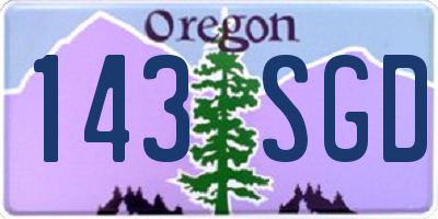 OR license plate 143SGD