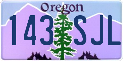 OR license plate 143SJL