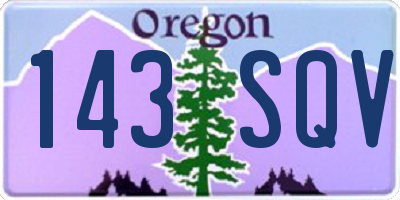 OR license plate 143SQV
