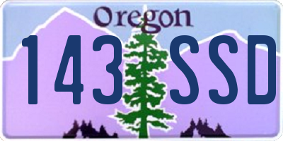 OR license plate 143SSD