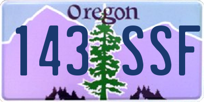 OR license plate 143SSF