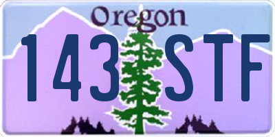 OR license plate 143STF