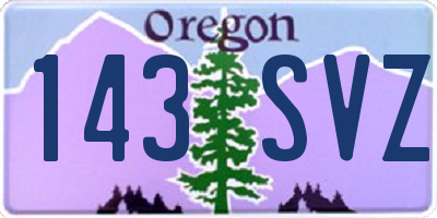 OR license plate 143SVZ