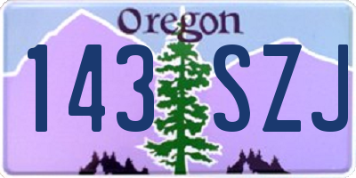 OR license plate 143SZJ