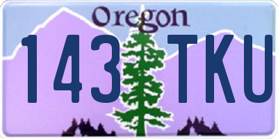 OR license plate 143TKU