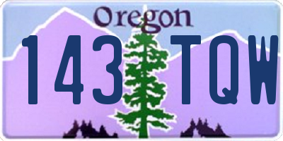 OR license plate 143TQW
