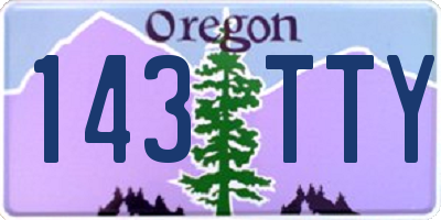 OR license plate 143TTY