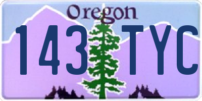 OR license plate 143TYC