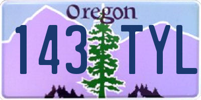 OR license plate 143TYL