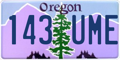 OR license plate 143UME