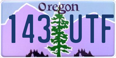 OR license plate 143UTF
