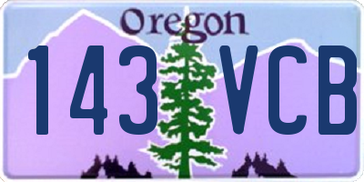 OR license plate 143VCB