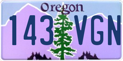 OR license plate 143VGN
