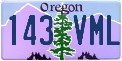 OR license plate 143VML