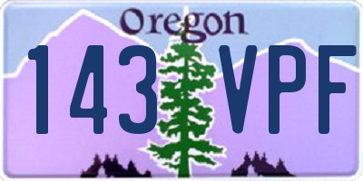 OR license plate 143VPF