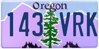 OR license plate 143VRK