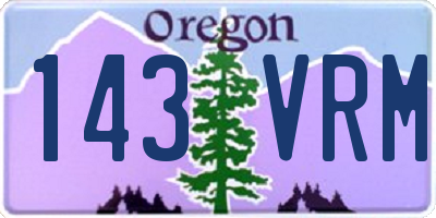 OR license plate 143VRM