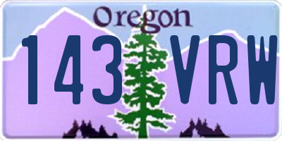 OR license plate 143VRW