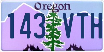 OR license plate 143VTH
